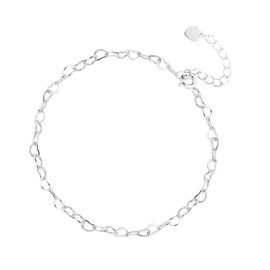 Ryaupy Heart Shaped Bracelet for Women - A Bracelet of Connected Heart Shaped Rings - Simple and Stylish, Suitable for Various Combinations, Metal