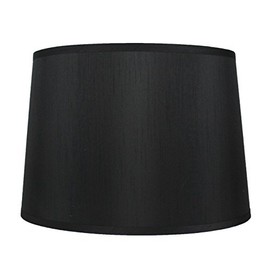 Urbanest French Drum Lampshade, Faux Silk, 16-inch, Black, Spider