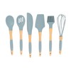 Silicone Cooking Utensils 6 Piece Silicone Utensil Set Durable Wooden