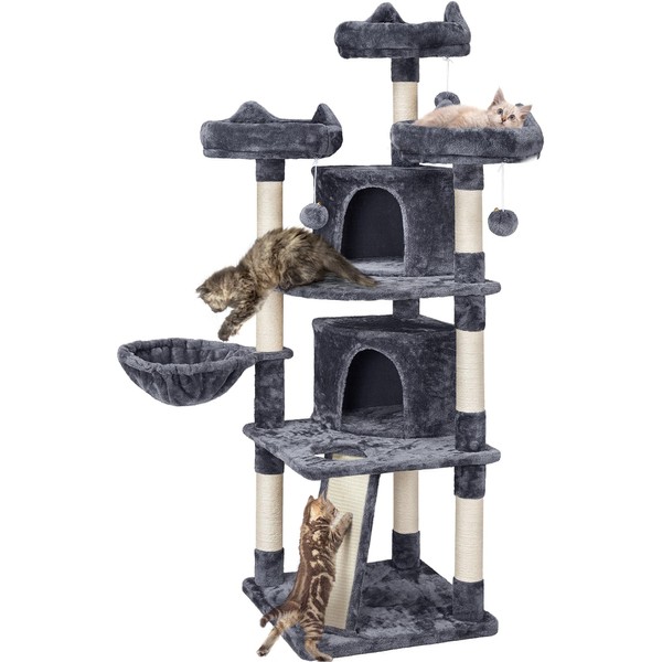 Yaheetech 68.5in Multi-Level Large Cat Condo with Sisal-Covered Platforms Scratching