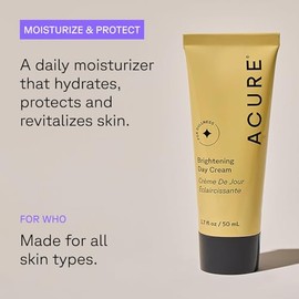 Acure | Crema Iluminadora diaria | Hidrata, refuerza la barrera cutánea y unifica el tono de la piel, 50 ml