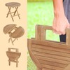 OTSUN Teak Outdoor Side Table,Patio Table with Adjustable Feet, Small