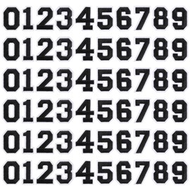 60 Pieces Iron on Numbers Digital Iron-on Stickers from 0-9 Embroidery Fabric Patches Numbers Decorative Used for Clothes Hats Backpacks