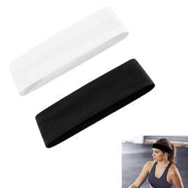 2 Stück Haarbänder, 6cm Breites Haarband, Yoga Headbands, Elastic Headband, für Sport Laufen, Radfahren, Yoga, Exercise Gym (Schwarz, Weiß)