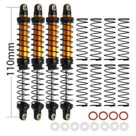 RXZIXYL 4-Pack Front Rear RC Shock Absorber 70mm 80mm 90mm 100mm 110mm 120mm Adjustable Assembled Spring Damper Axial SCX10 Oil Damper for 1/10 RC Crawler Car AXI03007 RBX10 D90 TRX4…