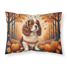 Caroline's Treasures DAC1033PILLOWCASE Cavalier Spaniel Fall Fabric Standard Pillowcase Lightweight Super Soft Easy Care Decorative Artwork Pillowcase, Standard