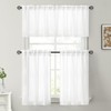 HOMEIDEAS Non-See-Through White Privacy Sheer Kitchen Curtains, 30 X 36