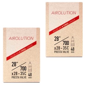 Airolution 700 x 28-35c Bike Inner Tubes with Presta Valve (Pack of 2)