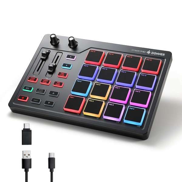 Donner MIDI Pad Beat Maker Machine Professional, Drum Machine with