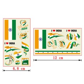 Aotusoa Pack of 30 Temporary Tattoos of Indian Flag for International Competitions 2024 European Championship Games Football World Cup Face Stickers Waterproof Flags Tattoo Flag Stickers
