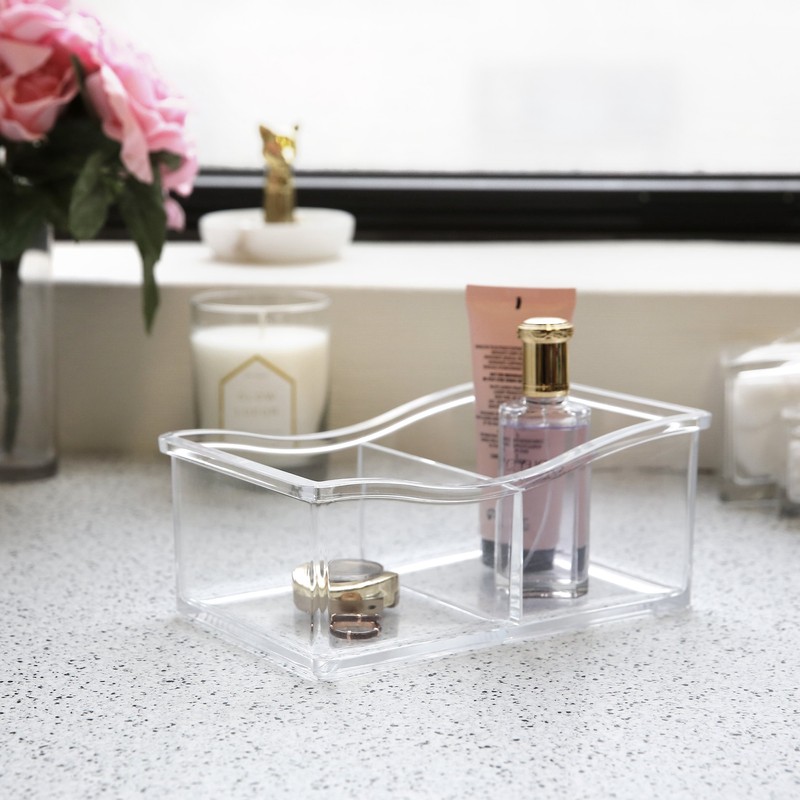 BINO 'The Uniform' 2 Compartment Makeup and Jewelry Organizer, Clear
