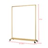 FONECHIN Industrial Gold Clothing Racks on Wheels, Boutique Display Gold
