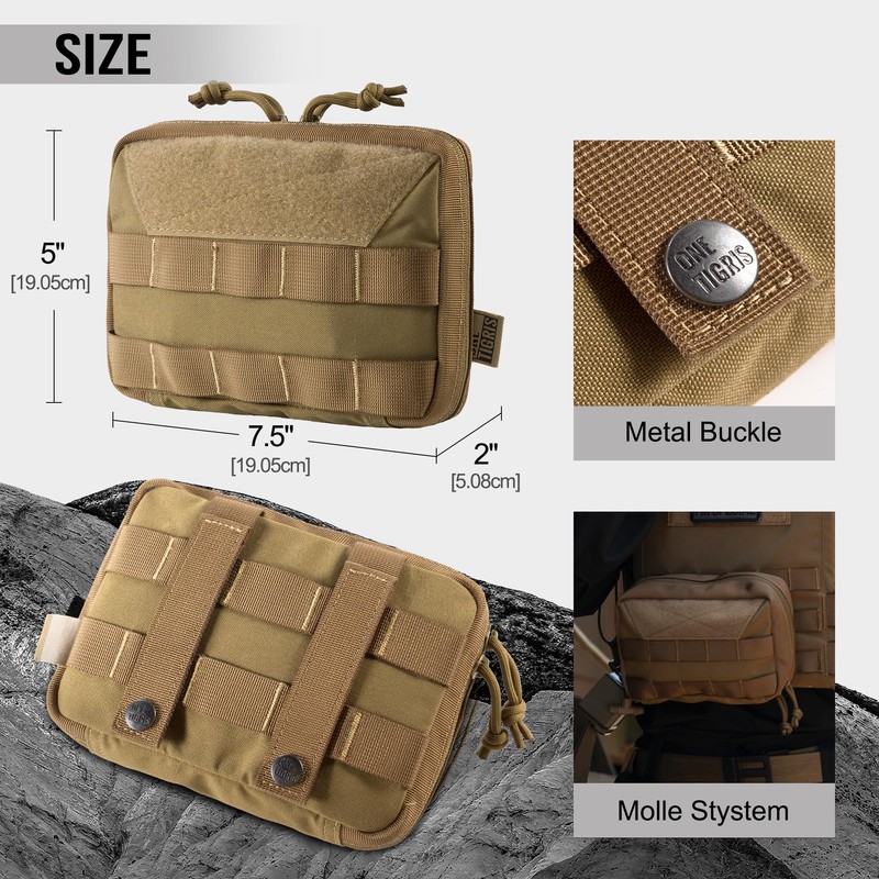 OneTigris MOLLE Pouch, Tactical Admin Pouch Belt EDC Tool Organizer