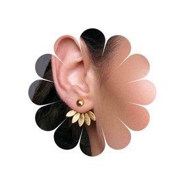 Xmsrn Vintage Lotus Ear Jacket Earrings Lotus Ear Climber Earrings Lotus Jacket Earrings Gold Front Back Earrings Jewelry for Women and