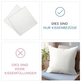 Encasa XO Cotton Throw Pillow Covers Set of 2 I 24x24 in (60x60 cm) - Sunbeam Yellow I No Insert I Plain Square Pillowcases I Machine Washable | Indoor Use Only