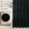 EurCross Black Geometric Tufted Textured Shower Curtain 72 x 84