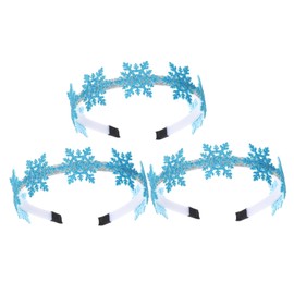 Ipetboom 3PCS Lightweight Xmas Snowflake Headbands Christmas Decorative Hairbands for Holiday Parties Winter Theme Accessories