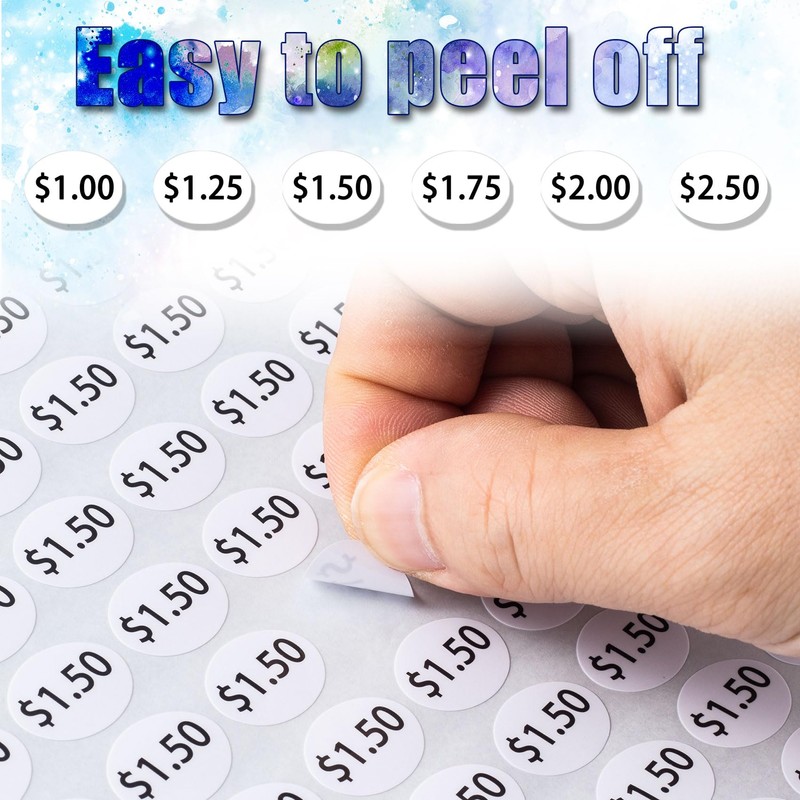 HINZIC 1440pcs Vending Machine Price Labels, 12 Sheets Snack Vending