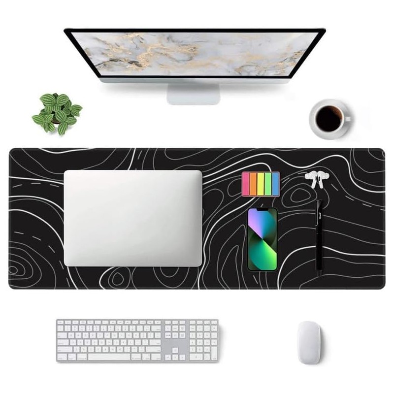 Alfombrilla de mouse grande para juegos de mapas topográficos, de