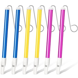 Civaner 6 Pcs Slide Whistle for Kids Slide Whistles for Adults Instrument Toy Musical Parent Child Games Educational Games Birthday Gifts Party Favors Supplies, Blue Yellow Purple