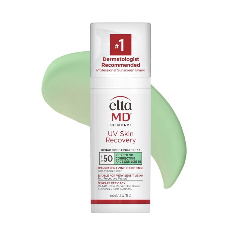 EltaMD UV Skin Recovery Green Tint 100% Mineral Sunscreen, SPF