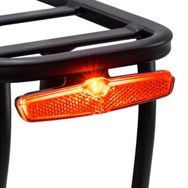 Zeekpowa LED Bicycle Rear Light StVZO/CE/ECE Certified - Rear Light Red 220° with Brake Sensor, IPX6 Waterproof & Reflector - Compatible with E-Bike 6V-58V, Mounting on Pannier Rack (50/80 mm)