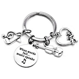 Kit's Kiss Violin Keychain Music Student Teacher Love Musician Gift Fiddle String Instrument Orchestra Pizzicato Music Note Musical Instrument