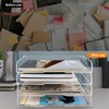 4 Pack- Stackable Paper Letter Tray,Clear Acrylic Magazine Holder and