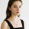 Pearl Necklaces for Women,Dainty Gold Cross Necklace Layered Pearls Choker