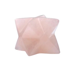 Rose Quartz Merkaba Crystal - 0.75 Inches Metaphysical Merkaba Star for Meditation - Energetic Tetrahedron Crystal and Healing Stones for Spiritual Growth and Healing (15-20mm)