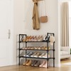 LANTEFUL 3 Tier Shoe Rack with 5 Hooks for Closet,