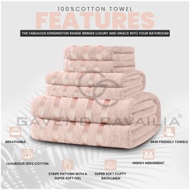 GC GAVENO CAVAILIA Bath Sheet Towel Set of 2 - Soft & Super Absorbent Large Bath Towel - 500 GSM Ringspun Cotton Towels Set, Blush Pink