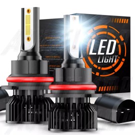 AuureLamp 9007 HB5 CSP LED Headlight Bulbs Conversion Kit High Low Beam 6000K Super White