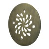 4-1/4 Snap in Shower Drain Cover, Antique Brass