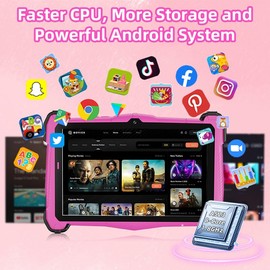 YATIOM Kids Tablet 7 inch Android Toddler Tablet for Kids 3-7, Octa-Core 10GB RAM 64GB ROM | Dual Camera | GPS | WiFi, Bluetooth APP Pre-Installed Parent Control Childrens Tablet with Shockproof