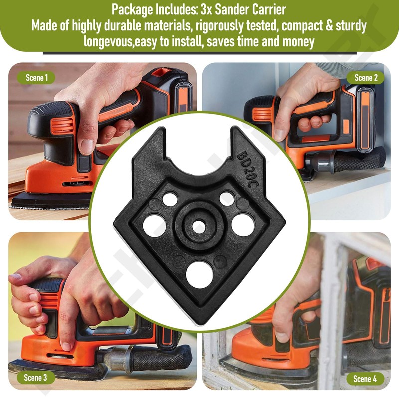 3 Pack 90602498 Sander Carrier Compatible with Black & Decker