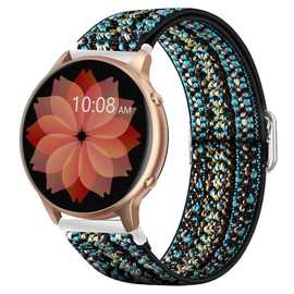 Compatible with TUYOMA Smartwatch Bands,Lamshaw 22mm Stretch Elastics Nylon Adjustable Replacement Strap Accessories for Men & Women Compatible for TUYOMA LW36 Smartwatch-1.32 Inches,Compatible with Truefree Watch GT2/GT1 Smartwatch (Blue-sky)