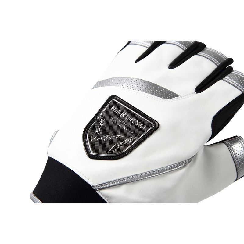 Marukyu TR-01 Fishing Gloves, 3 Cuts, Medium, White/Silver