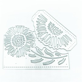 FAWENUCY Scrapbooking Die-Cuts, Edge Border Metal Cutting Dies for Card Making, Paper Craft Punch Template, Background Embossing Stencils, DIY Album Décor (Flower-14x11.5cm)