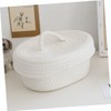 Ciieeo Cotton Rope Woven Storage Basket with Lid for Makeup