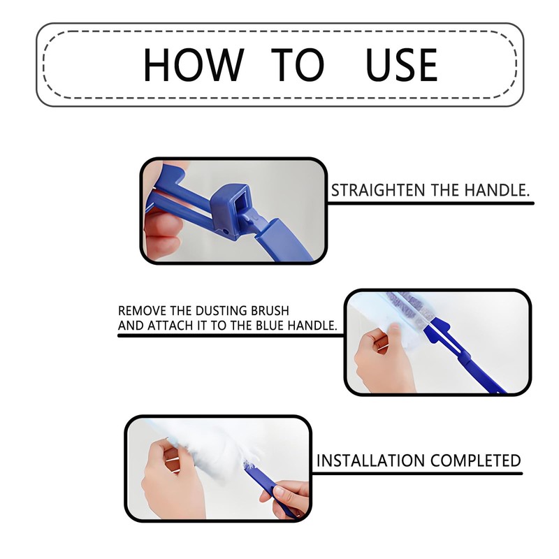 32 PCS Blue Flash Duster Refills with Handle, Flash Dust