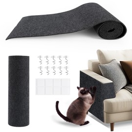 FIVLOCCEN 78.7"x15.8"Self-Adhesive Climbing Cat Scratch Protector Pads - Trimmable Furniture Guard for Sofa, Walls & Floors, DIY Cat Tree/Tower/Bed, Replaceable Scratch-Resistant Mats (Dark Gray)