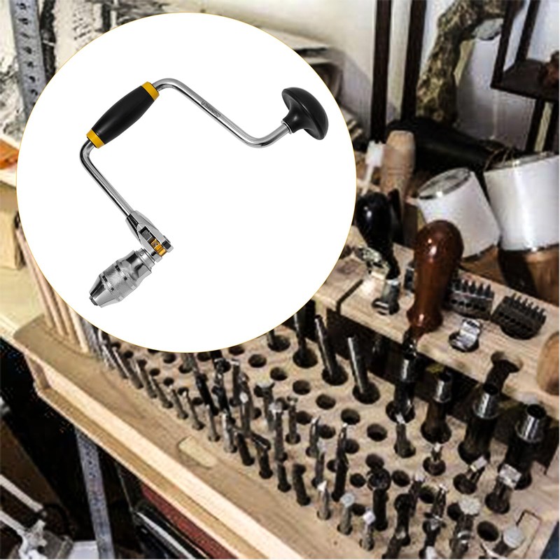 YZCHAIN Adjustable Hand Drill Brace, Manual Woodworking Drill, Lightweight Portable