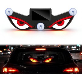 Solar Demon Eye LED Car Window Light, Wireless No Drill Solar and USB Powered Devil Eyes Warning Lights for Cars Windshield Rear Window, Waterproof Eyes Animated for Suvs Trucks Vans (#2)