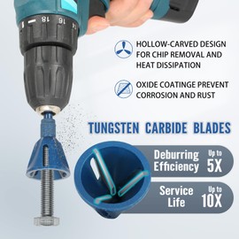 Mofunci Deburring External Chamfer Tool, Deburring Drill Bit, Quick Release 1/4" Hex Shank Deburring Tool with Carbide Blade for Removing Burr, Bolt Thread Screw Repair, Fits for 3/16"-1"(5mm-25mm)