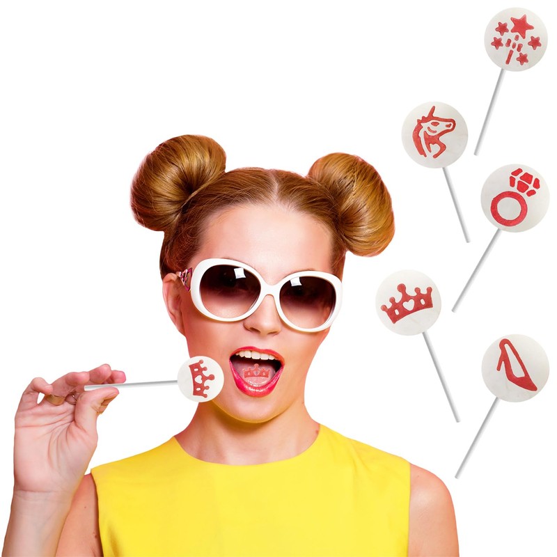 Fruidles Princess Tattoo Lollipop Suckers Candy, Great for Goody Party