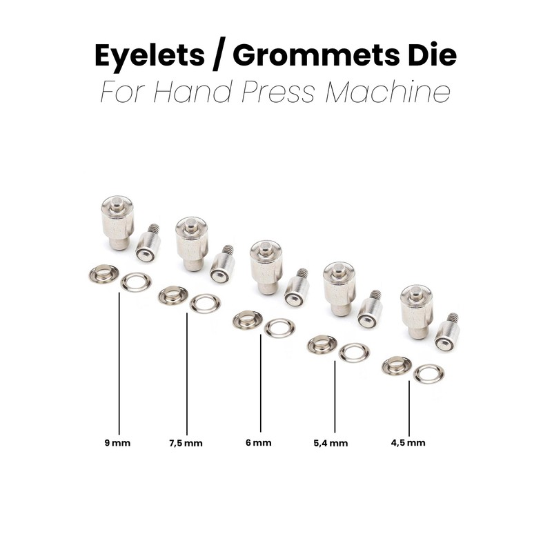 Rivet Eyelets Grommets Snap Buttons Dies Set for Hand Press