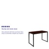 Flash Furniture Tiverton Industrial Modern Desk-Mahogany/Black Commercial Grade Computer Desk-47"