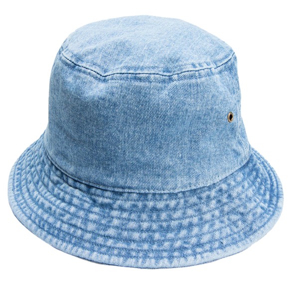 Gelante Solid Color 100% Cotton Bucket Hat for Women and Men Packable Travel Summer Beach Hat 1900-Denim Blue-L/X