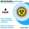 4 Pack Biohazard Warning Stickers - 50mm Vinyl Labels -